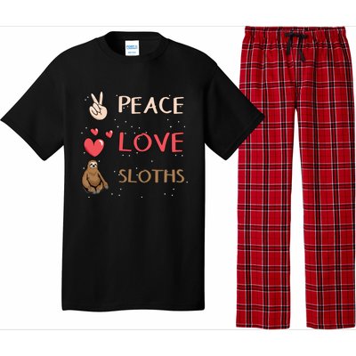 Sloth Peace Love Sloths Cool Gift Pajama Set