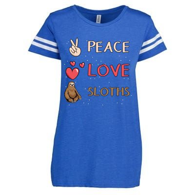 Sloth Peace Love Sloths Cool Gift Enza Ladies Jersey Football T-Shirt