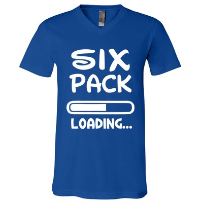 Six Pack Loading Bar Gift V-Neck T-Shirt