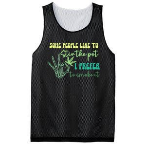 Some People Like To Stir The Pot I Prefer To Smoke It Marijuana Weed 420 Days Mesh Reversible Basketball Jersey Tank