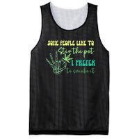 Some People Like To Stir The Pot I Prefer To Smoke It Marijuana Weed 420 Days Mesh Reversible Basketball Jersey Tank