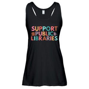 Support Public Libraries Bookworm Book Lover Ladies Essential Flowy Tank