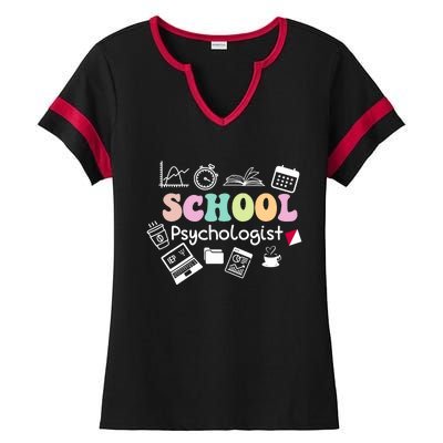 School Psychologist Life Back To School Team Ladies Halftime Notch Neck Tee