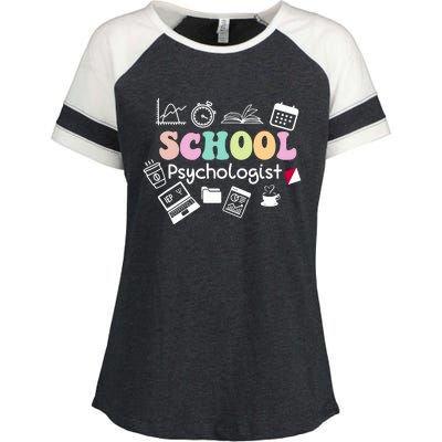 School Psychologist Life Back To School Team Enza Ladies Jersey Colorblock Tee