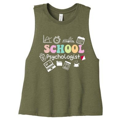 School Psychologist Life Back To School Team Women's Racerback Cropped Tank