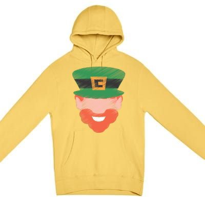 St Patrick Leprechaun Head Premium Pullover Hoodie