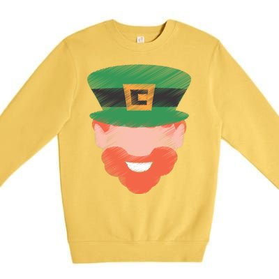 St Patrick Leprechaun Head Premium Crewneck Sweatshirt