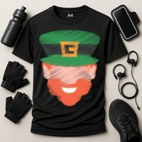 St Patrick Leprechaun Head Cooling Performance Crew T-Shirt