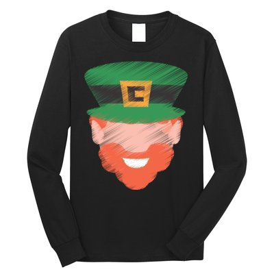 St Patrick Leprechaun Head Long Sleeve Shirt