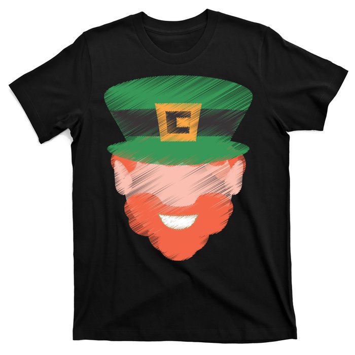 St Patrick Leprechaun Head T-Shirt