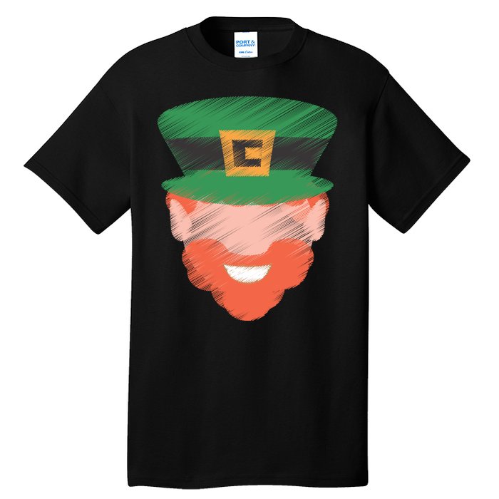 St Patrick Leprechaun Head Tall T-Shirt