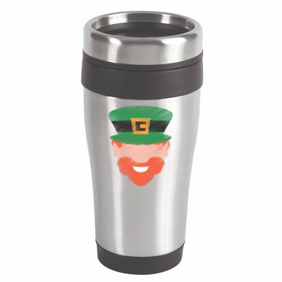 St Patrick Leprechaun Head 16oz Travel Tumbler