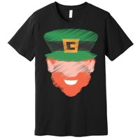 St Patrick Leprechaun Head Premium T-Shirt