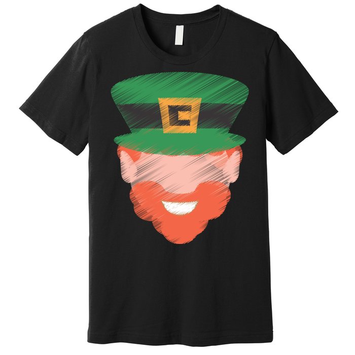 St Patrick Leprechaun Head Premium T-Shirt