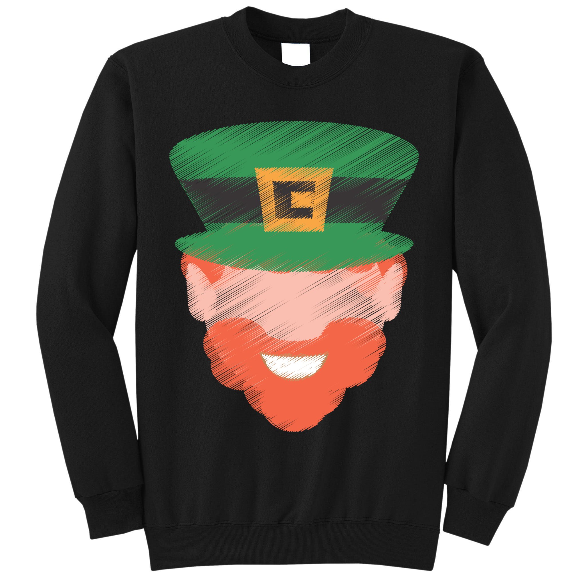 St Patrick Leprechaun Head Tall Sweatshirt