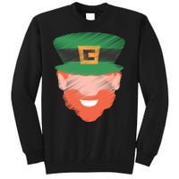 St Patrick Leprechaun Head Tall Sweatshirt