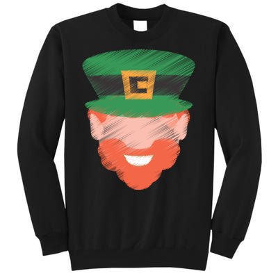 St Patrick Leprechaun Head Tall Sweatshirt