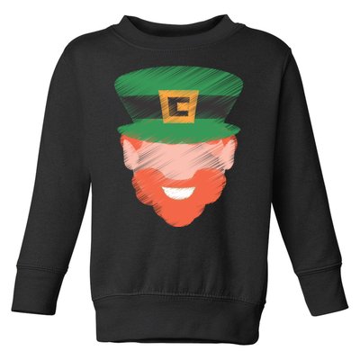 St Patrick Leprechaun Head Toddler Sweatshirt