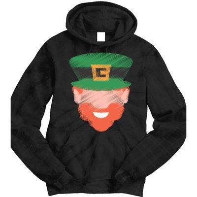 St Patrick Leprechaun Head Tie Dye Hoodie