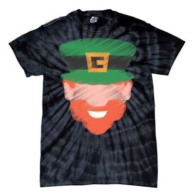 St Patrick Leprechaun Head Tie-Dye T-Shirt