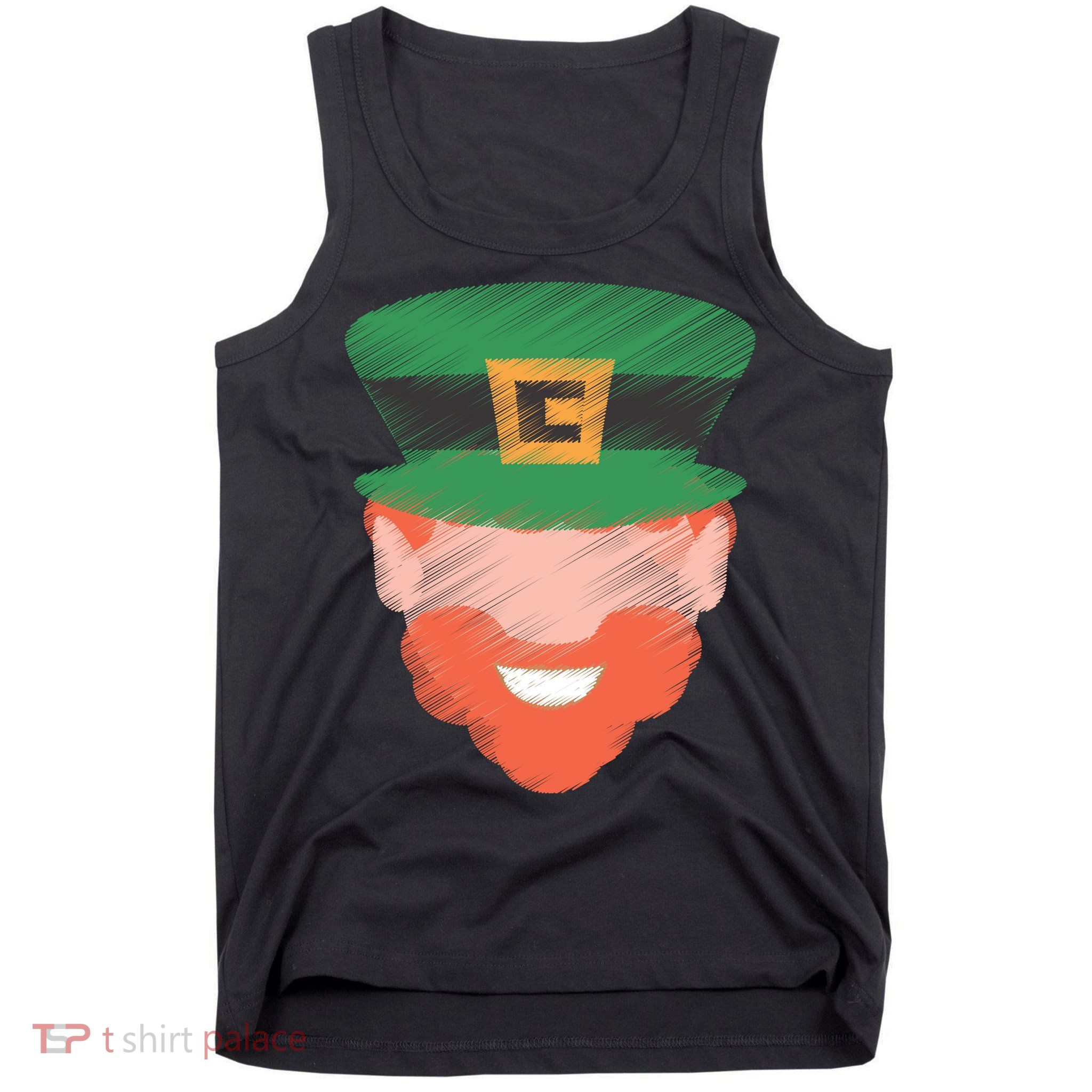 St Patrick Leprechaun Head Tank Top