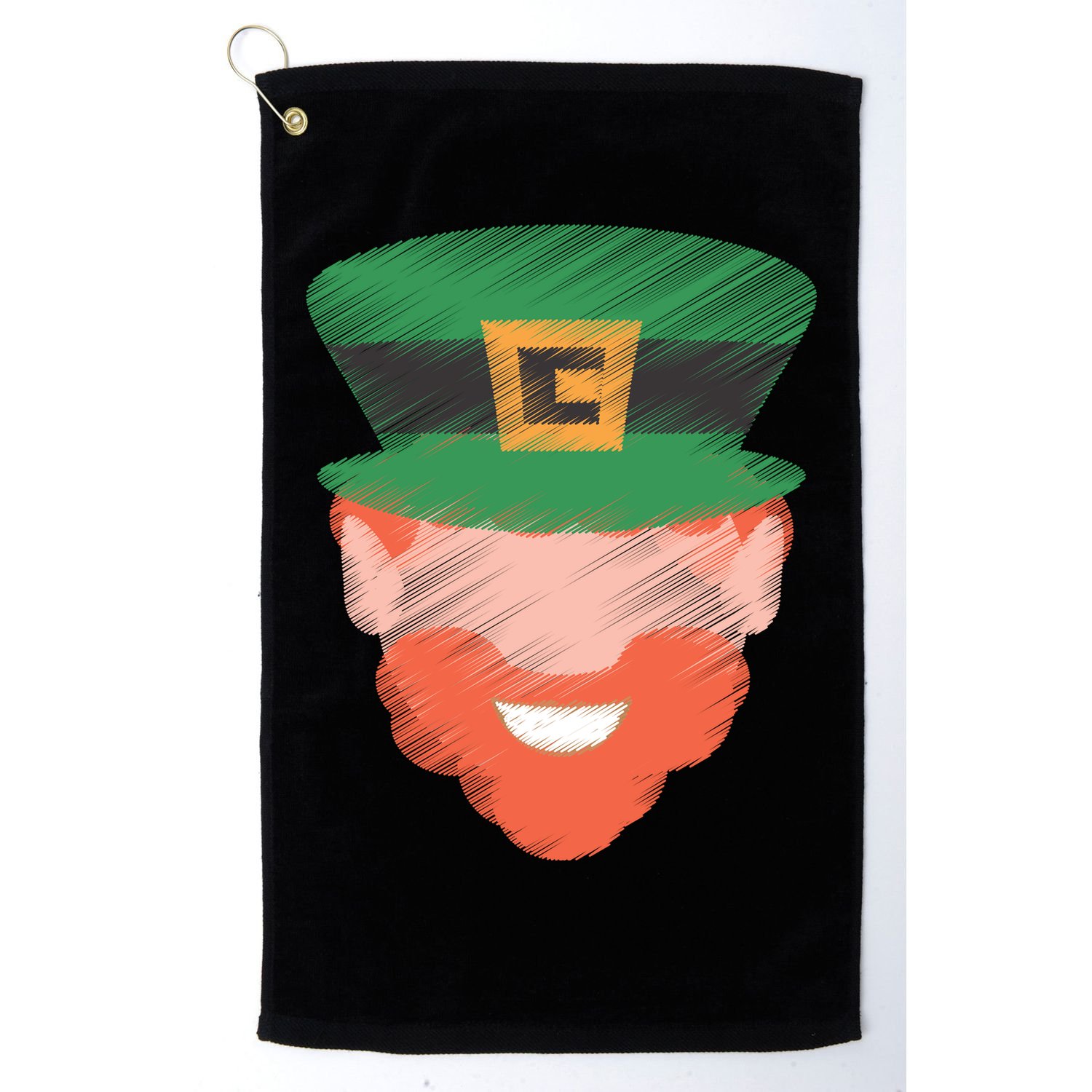 St Patrick Leprechaun Head Golf Towel