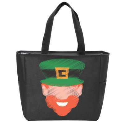 St Patrick Leprechaun Head Zip Tote Bag