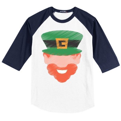 St Patrick Leprechaun Head Baseball Sleeve Shirt