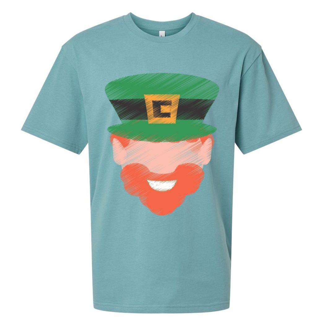 St Patrick Leprechaun Head Sueded Cloud Jersey T-Shirt