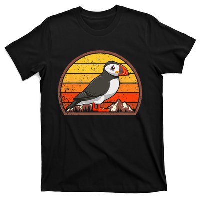 Sunset Puffin Lover Gift Vintage Retro Puffin T-Shirt