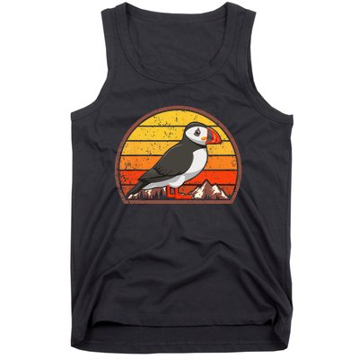 Sunset Puffin Lover Gift Vintage Retro Puffin Tank Top