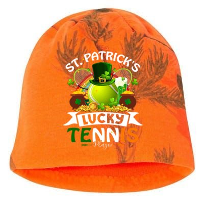 St Patrick's Lucky Tennis Player Shamrock And Glass Of Beer Great Gift Kati - Camo Knit Beanie