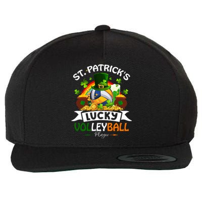 St Patrick's Lucky Volleyball Player Shamrock Glass Of Beer Gift Wool Snapback Cap