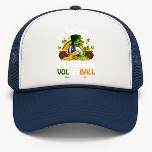 St Patrick's Lucky Volleyball Player Shamrock Glass Of Beer Gift Trucker Hat