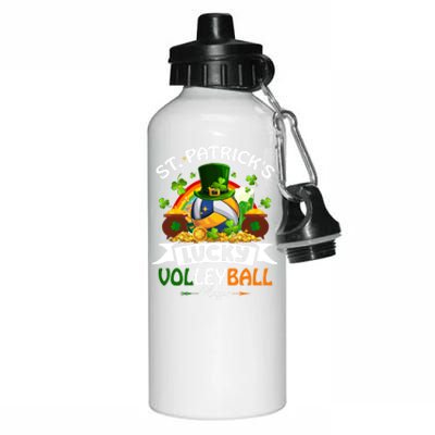 St Patrick's Lucky Volleyball Player Shamrock Glass Of Beer Gift Aluminum Water Bottle