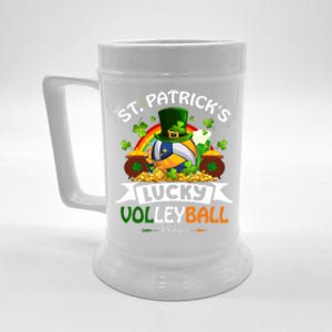 St Patrick's Lucky Volleyball Player Shamrock Glass Of Beer Gift Beer Stein