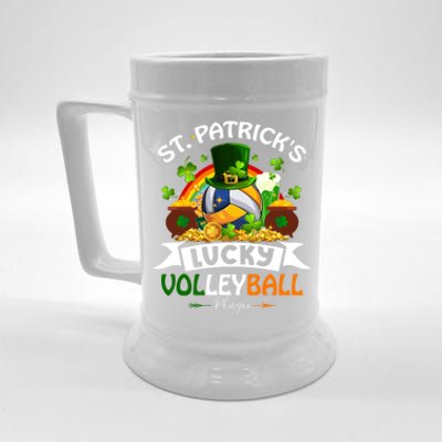 St Patrick's Lucky Volleyball Player Shamrock Glass Of Beer Gift Beer Stein