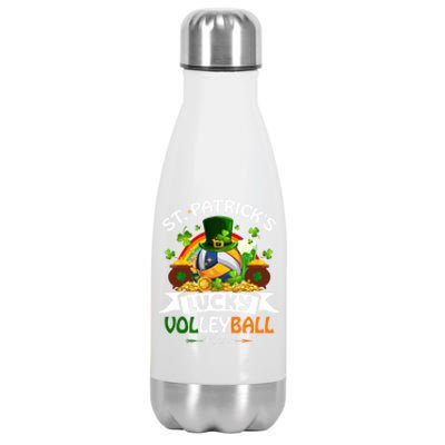 St Patrick's Lucky Volleyball Player Shamrock Glass Of Beer Gift Stainless Steel Insulated Water Bottle