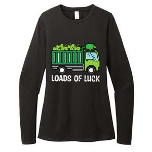 St Patricks Loads Of Luck Dump Truck Paddys Day Boy Womens CVC Long Sleeve Shirt