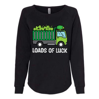 St Patricks Loads Of Luck Dump Truck Paddys Day Boy Womens California Wash Sweatshirt