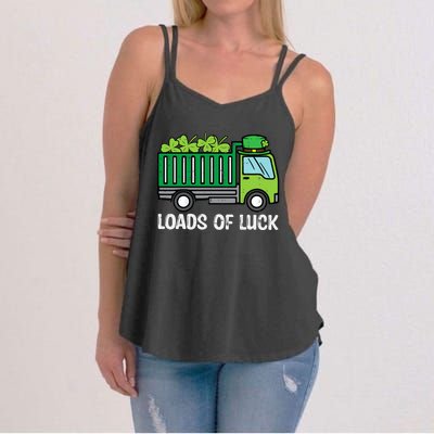 St Patricks Loads Of Luck Dump Truck Paddys Day Boy Women's Strappy Tank