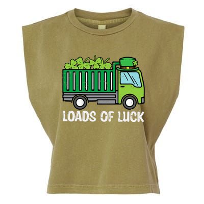 St Patricks Loads Of Luck Dump Truck Paddys Day Boy Garment-Dyed Women's Muscle Tee