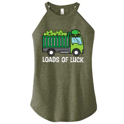 St Patricks Loads Of Luck Dump Truck Paddys Day Boy Women's Perfect Tri Rocker Tank