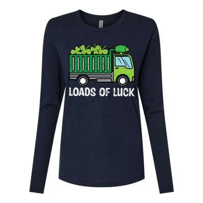 St Patricks Loads Of Luck Dump Truck Paddys Day Boy Womens Cotton Relaxed Long Sleeve T-Shirt