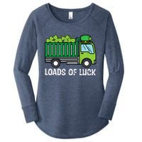 St Patricks Loads Of Luck Dump Truck Paddys Day Boy Women's Perfect Tri Tunic Long Sleeve Shirt