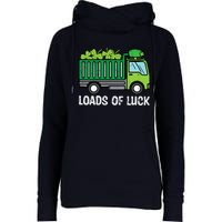 St Patricks Loads Of Luck Dump Truck Paddys Day Boy Womens Funnel Neck Pullover Hood