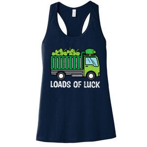 St Patricks Loads Of Luck Dump Truck Paddys Day Boy Women's Racerback Tank