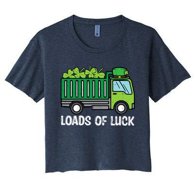 St Patricks Loads Of Luck Dump Truck Paddys Day Boy Women's Crop Top Tee