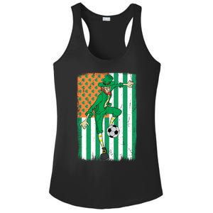 Soccer Player Leprechaun Irish American Flag St Patricks Day Gift Ladies PosiCharge Competitor Racerback Tank