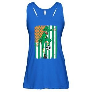 Soccer Player Leprechaun Irish American Flag St Patricks Day Gift Ladies Essential Flowy Tank